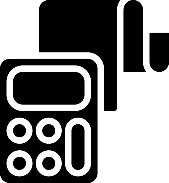 Zakelijke Calculator Fiscale Pictogram Solide Stijl — Stockvector