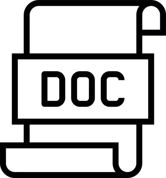 Achive Doc Documento Icono Estilo Esquema — Archivo Imágenes Vectoriales