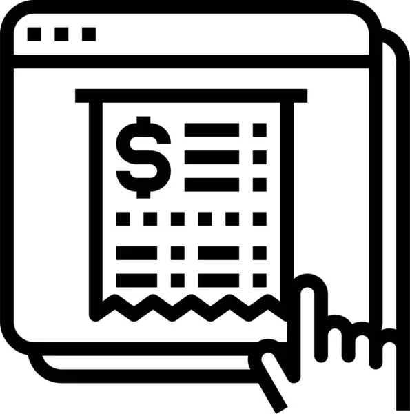Νομοσχέδιο Online Εικονίδιο Πληρωμής Στυλ Περίγραμμα — Διανυσματικό Αρχείο