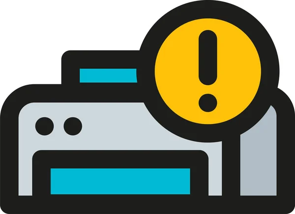 Icono Alerta Impresora Errores Estilo Contorno Lleno — Vector de stock
