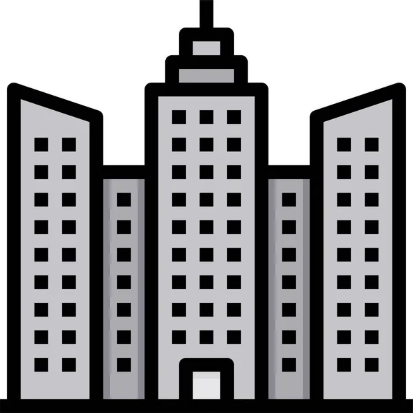 Ikona Wieżowca Budynku Wieżowca — Wektor stockowy