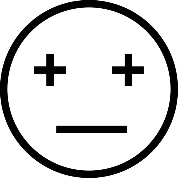 Emoji Känsla Viktig Ikon Konturstil — Stock vektor