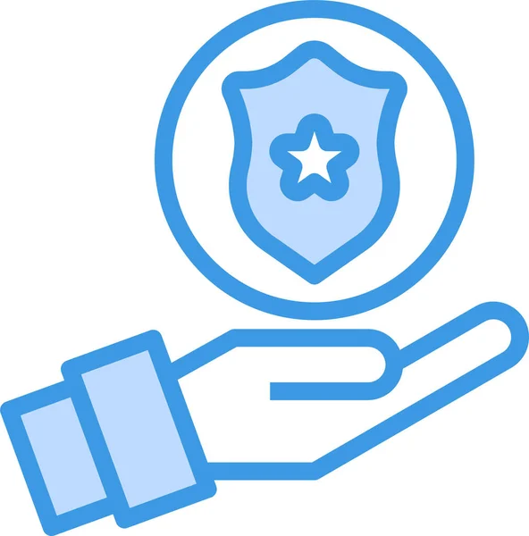 Badge Cyber Politie Pictogram Gevulde Outline Stijl — Stockvector