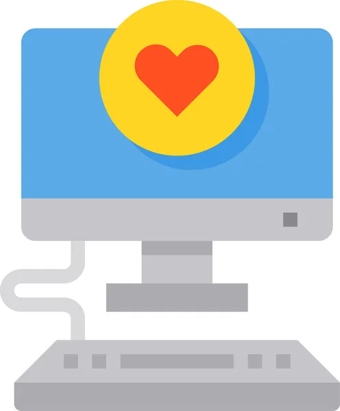 Ikon Jantung Favorit Komputer Dalam Kategori Perangkat Keras Komputer - Stok Vektor
