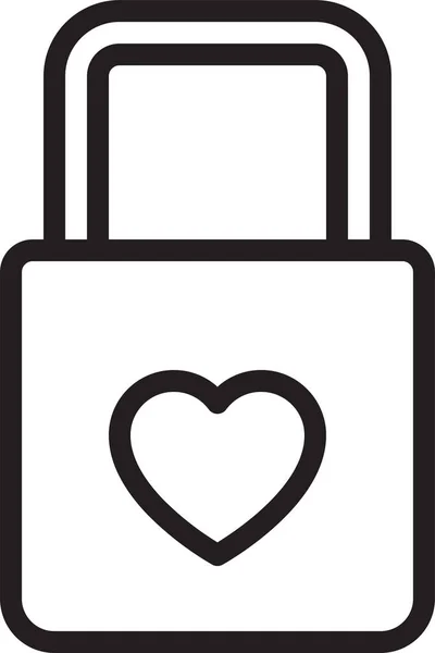 Icono Corazón Diseño Pareja Estilo Esquema — Vector de stock