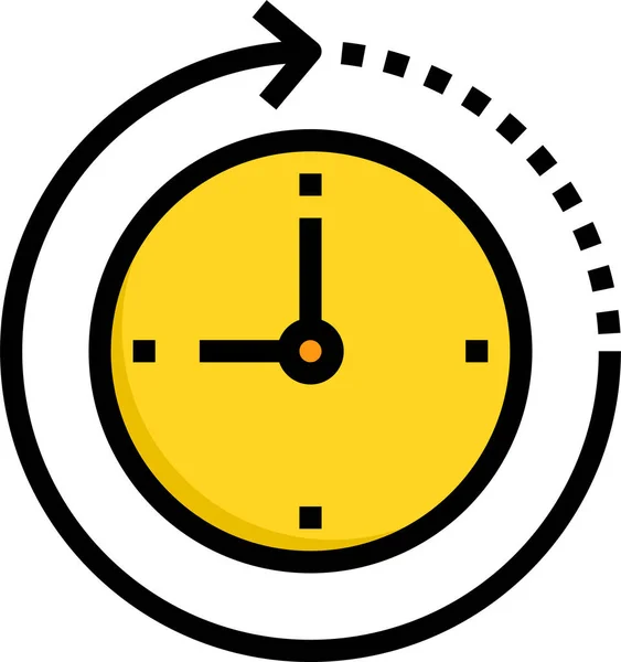 Icono Del Reloj Del Negocio Alarma Estilo Contorno Lleno — Vector de stock