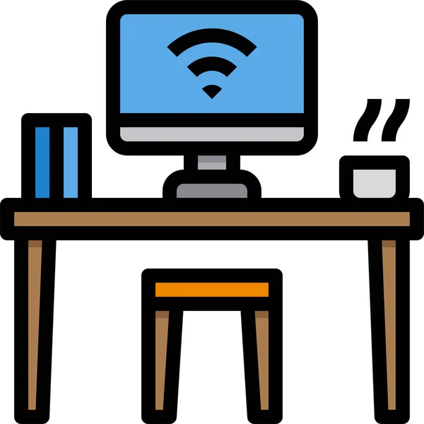 Internet Desk Computer Icon — Stock Vector