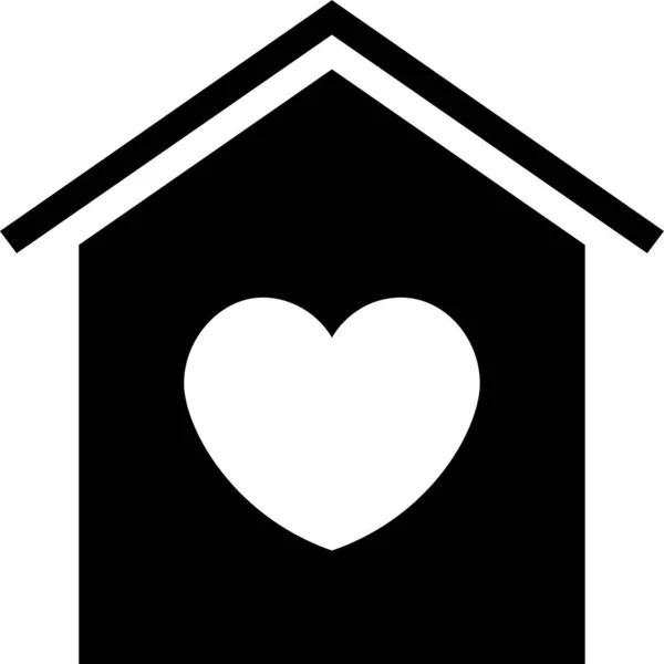 Feliz Hogar Corazón Hogar Icono Estilo Sólido — Vector de stock