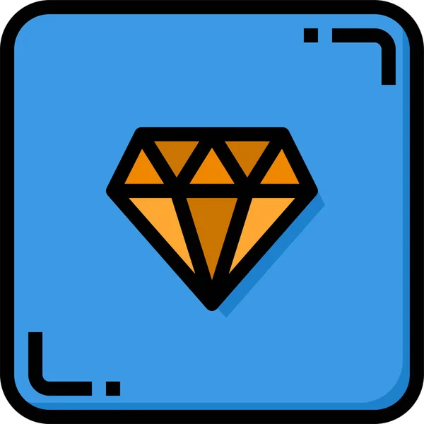 Icono Lujo Premium Diamante — Vector de stock