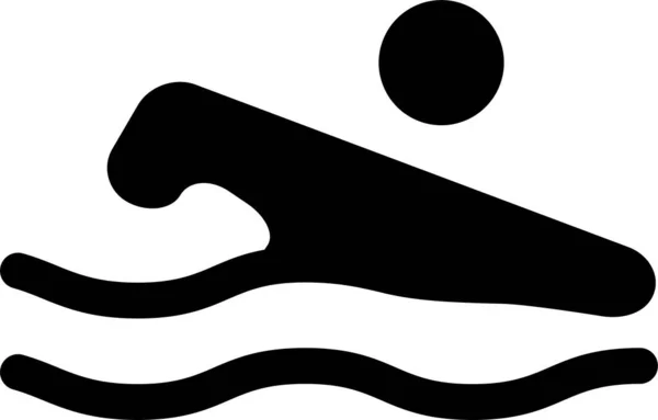 Icône Olympique Natation Sportive Dans Style Solide — Image vectorielle