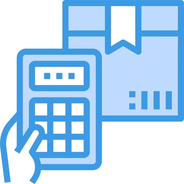 Box Delivery Calculator Icon — Stock Vector