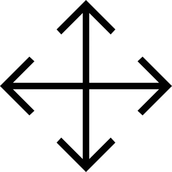 Pfeile Kreuzen Richtungssymbol Solidem Stil — Stockvektor