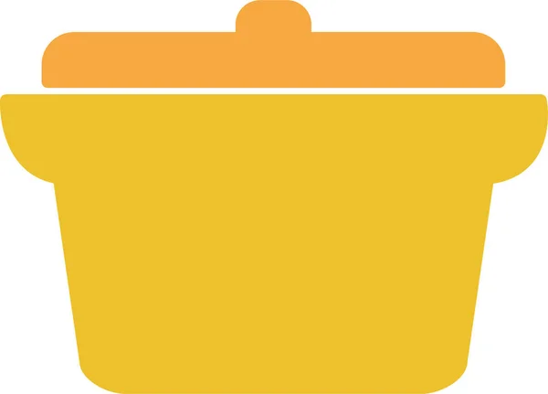 Іконка Кухонного Обіднього Горщика Плоскому Стилі — стоковий вектор