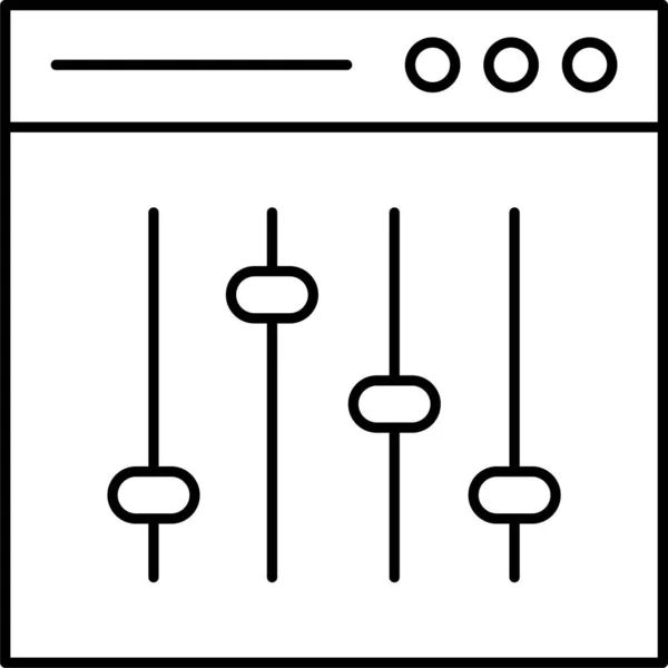 Configure Ícone Misturador Controle Estilo Esboço — Vetor de Stock