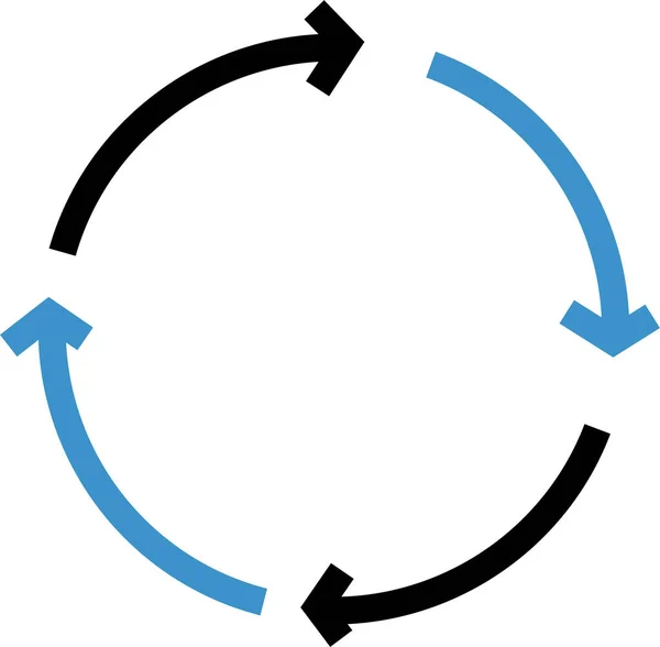 Wiederholungssymbol Flachen Stil Aktualisieren — Stockvektor