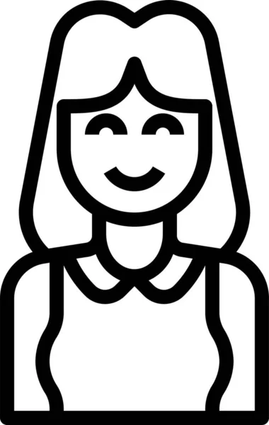 Avatar Femme Icône Mignonne — Image vectorielle