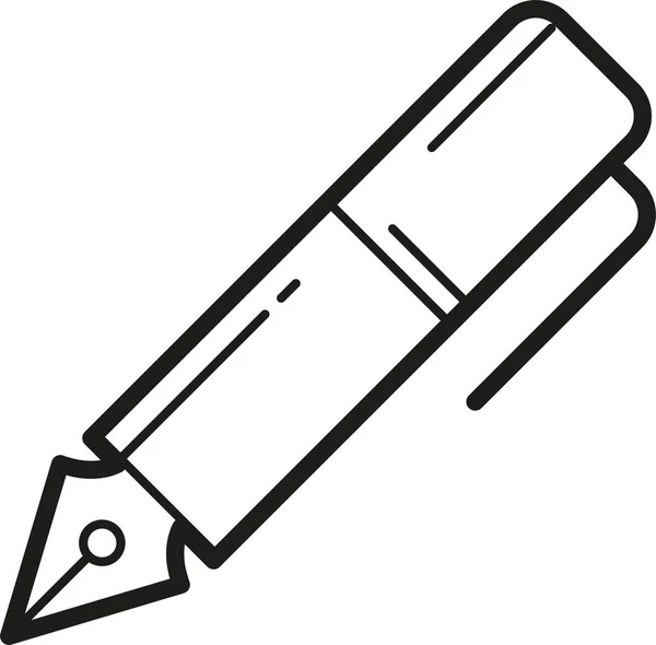 Kalem Durağan Dış Hat Simgesi Ana Hat Biçiminde — Stok Vektör