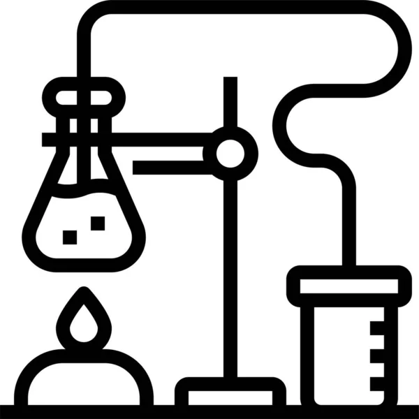 Biologie Chemie Ausbildung Ikone Umrissen Stil — Stockvektor