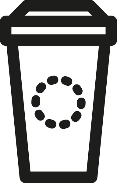 Café Taza Impresión Icono Estilo Esquema — Vector de stock