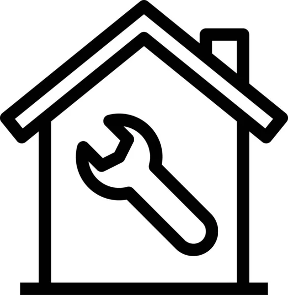 Home Property Reparatur Symbol Umriss Stil — Stockvektor