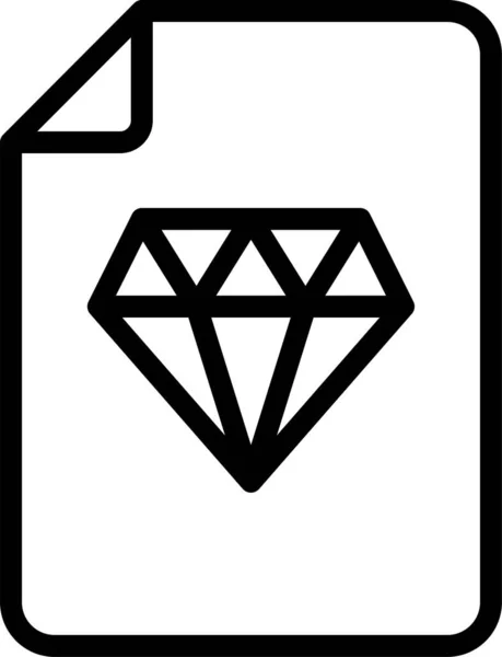 Premium Diamond File Icon Outline Style — Stock Vector