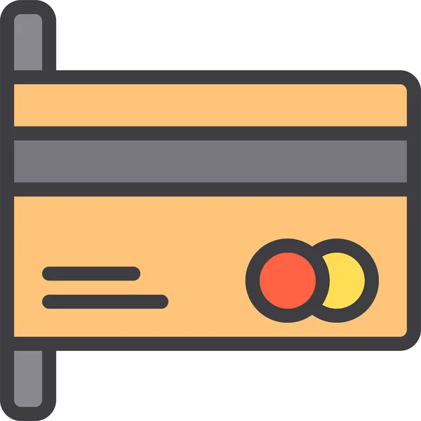 Kaart Commerce Credit Icon Gevulde Outline Stijl — Stockvector