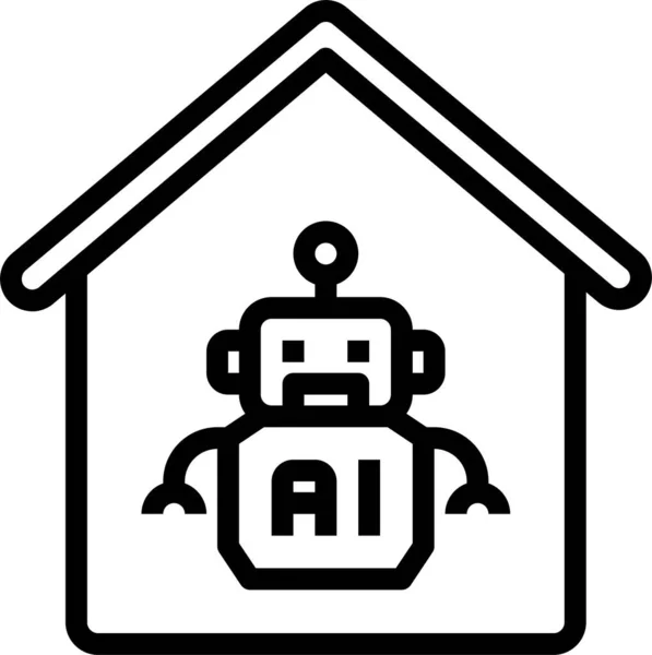 人工自動化ホームアイコン — ストックベクタ