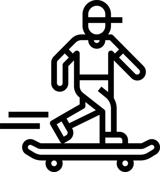 Skater Dobrodružství Skateboard Ikona — Stockový vektor