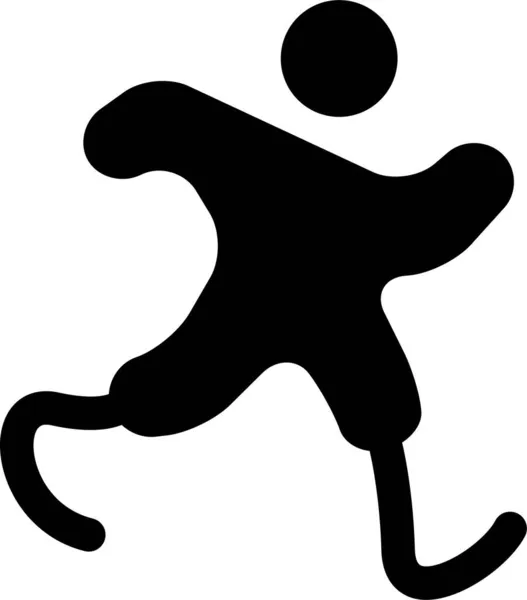 Atletismo Icono Del Deporte Paralímpico Estilo Sólido — Vector de stock