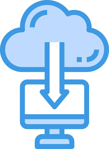 Значок Комп Ютера Завантаження Хмари — стоковий вектор