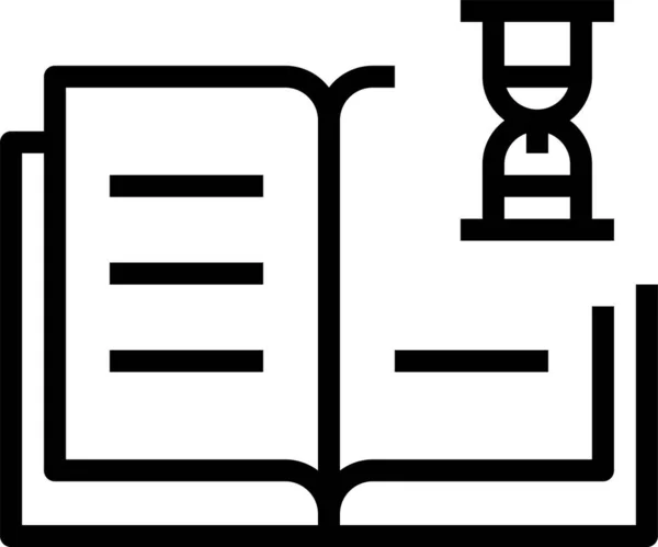 Иконка Времени Стиле Book Hurglass — стоковый вектор