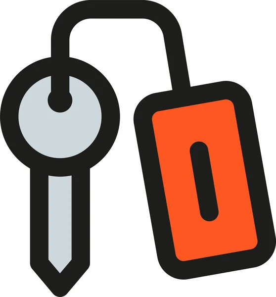 Key Locked Protection Icon Filled Outline Style — Stock Vector