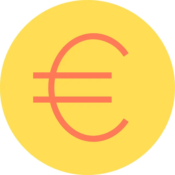 Οικονομικό Εικονίδιο Ευρώ Επιχειρήσεων Επίπεδο Στυλ — Διανυσματικό Αρχείο