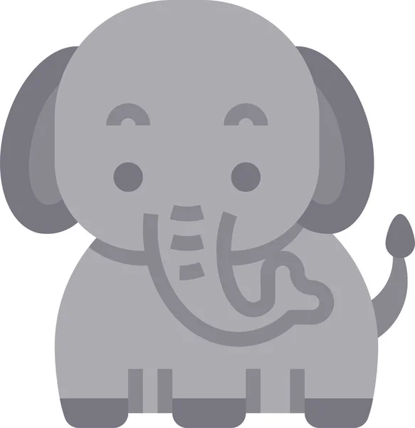 Elefant Tier Wilde Ikone — Stockvektor