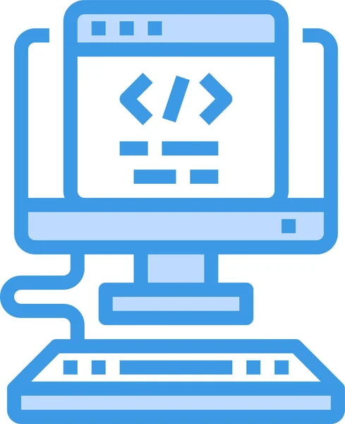 Codificación Del Icono Desarrollo Informático Categoría Hardware Informático — Vector de stock