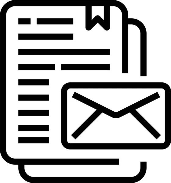 Email Εικονίδιο Αλληλογραφίας Φακέλου Στυλ Περίγραμμα — Διανυσματικό Αρχείο