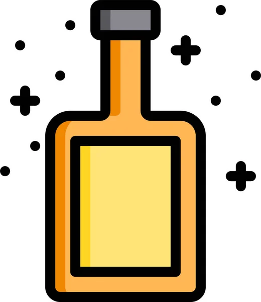 Alkoholhaltig Dryck Flaska Ikon Fyllda Kontur Stil — Stock vektor