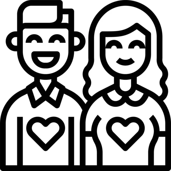 Familia Pareja Marido Icono — Vector de stock