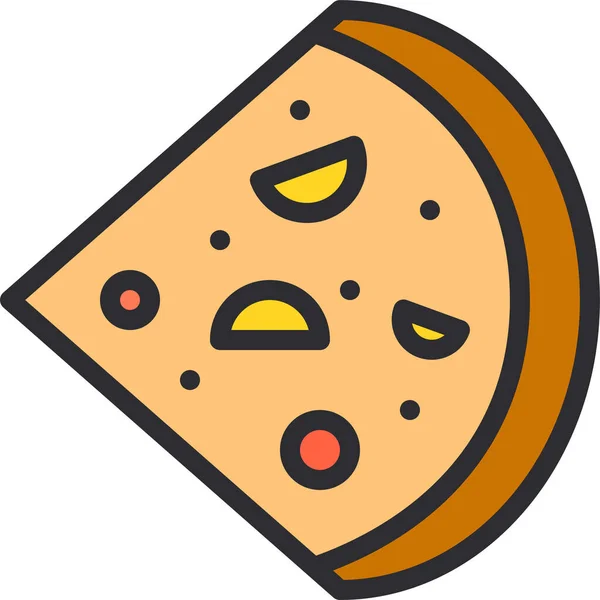 Pastel Crema Postre Icono Estilo Contorno Lleno — Vector de stock