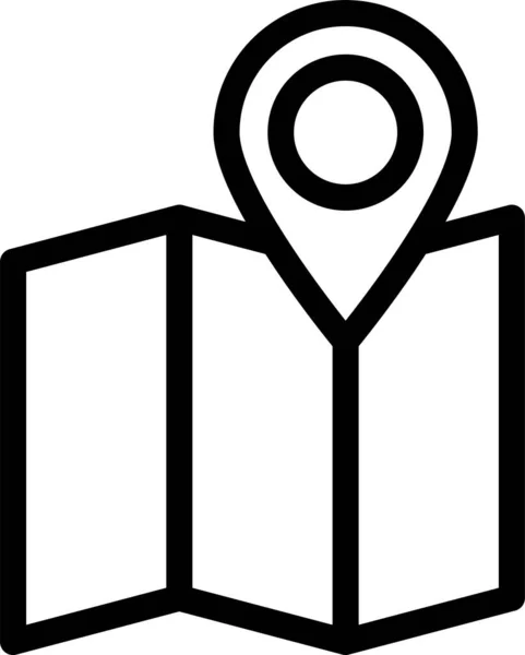 Gps Locatie Kaart Pictogram Omtrek Stijl — Stockvector