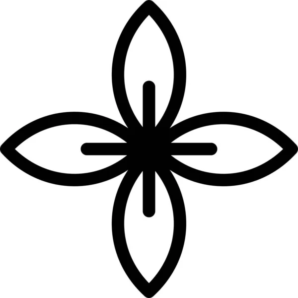 Grünes Symbol Für Den Blumengarten Outline Stil — Stockvektor