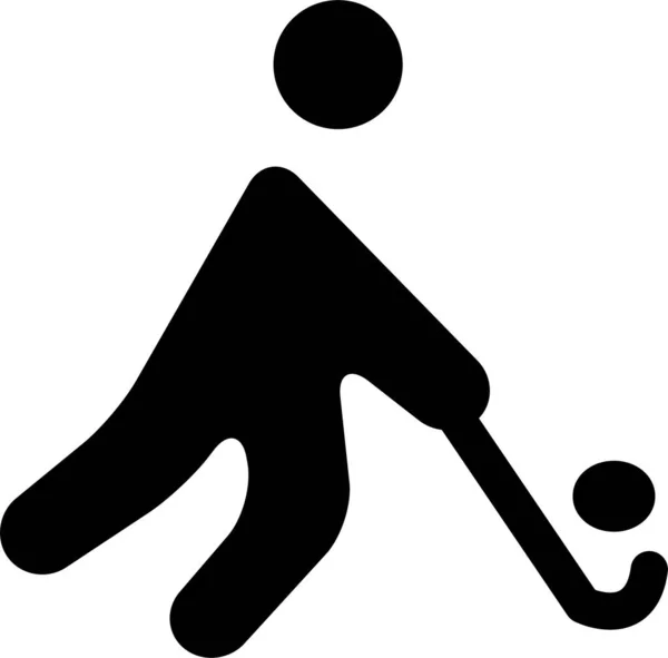 Икона Хоккейного Мяча Твердом Стиле — стоковый вектор