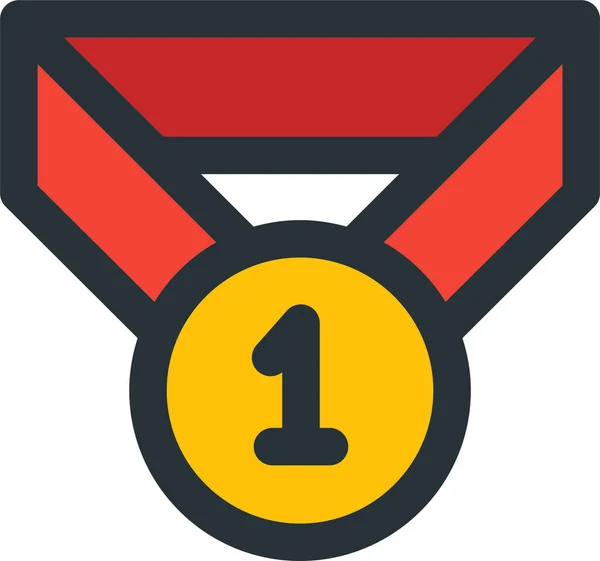 Pierwsza Ikona Medalu Stylu Wypełnionym — Wektor stockowy