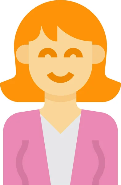 Avatar Mujer Lindo Icono — Vector de stock