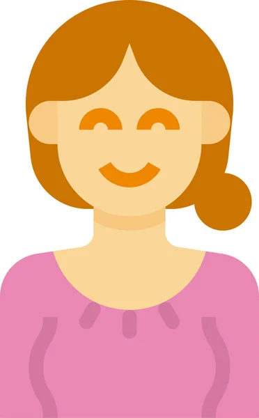 Avatar Mujer Lindo Icono — Vector de stock