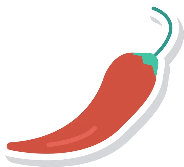 Piment Rouge Icône Épice Dans Style Plat — Image vectorielle
