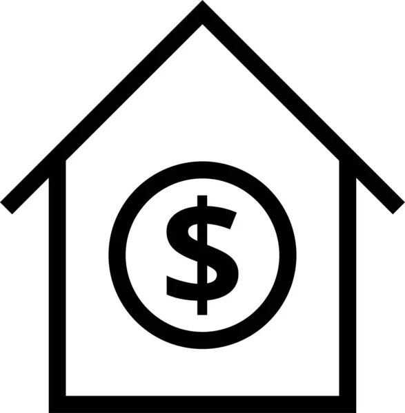 Ícone Casa Construção Imobiliária Estilo Esboço — Vetor de Stock