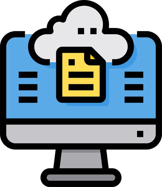 Иконка Облачных Компьютерных Данных Категории Бизнес Менеджмента — стоковый вектор