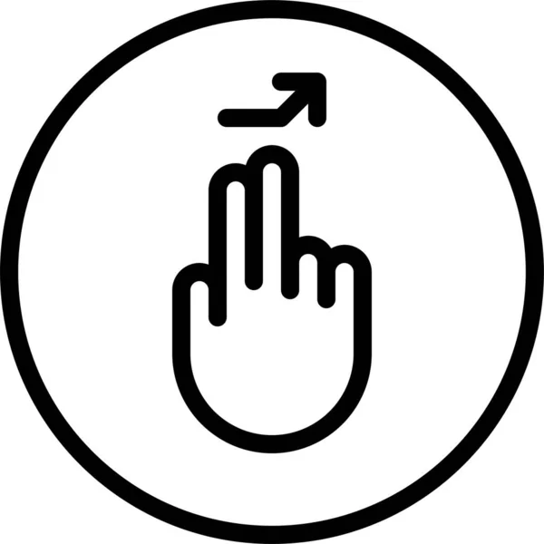 Жест Пальця Мобільна Іконка Стилі Контурів — стоковий вектор