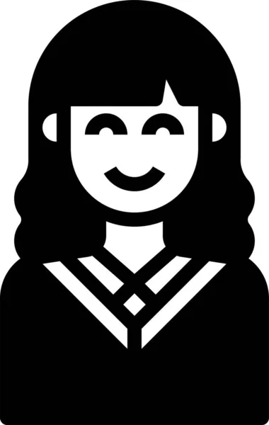 Avatar Vrouw Schattig Pictogram — Stockvector